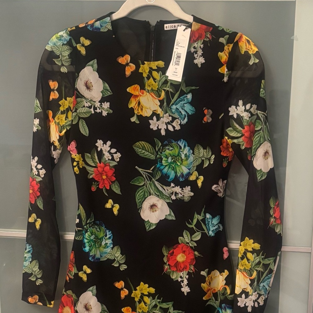Alice + Olivia Delora Long Sleeve Mini Dress - Size - 2 NWT